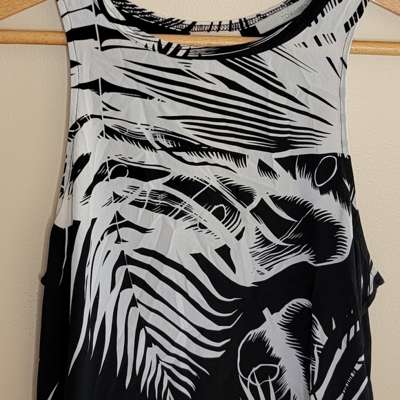 Townsen | Black & White Tropical Print High-Low Tank Top Size XS - Picture 4 of 4